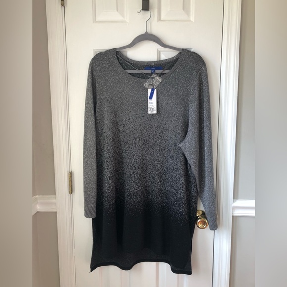 Apt. 9 Sweaters Nwt Apt 9 Silver Black Metallic Sweater Dress Size